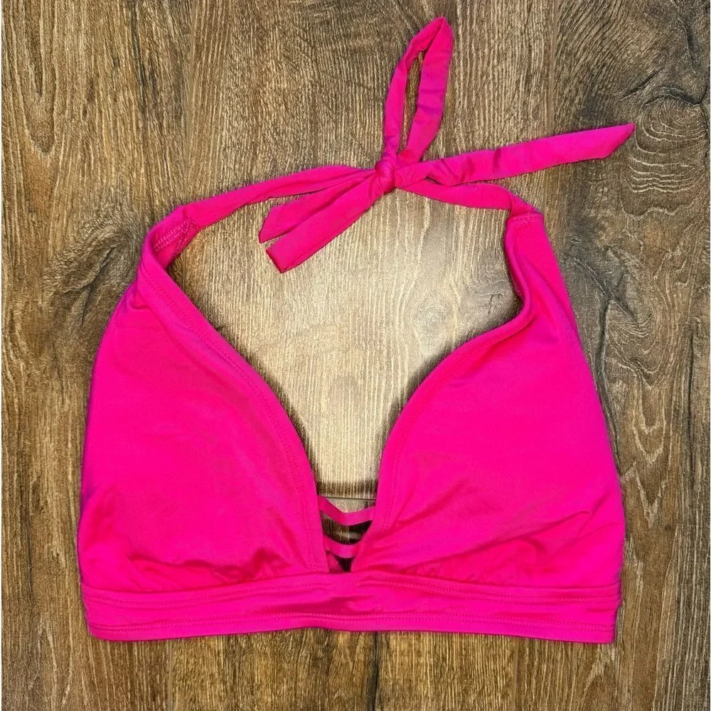 Kona Sol Pink Tie Back Triangle Bikini Top